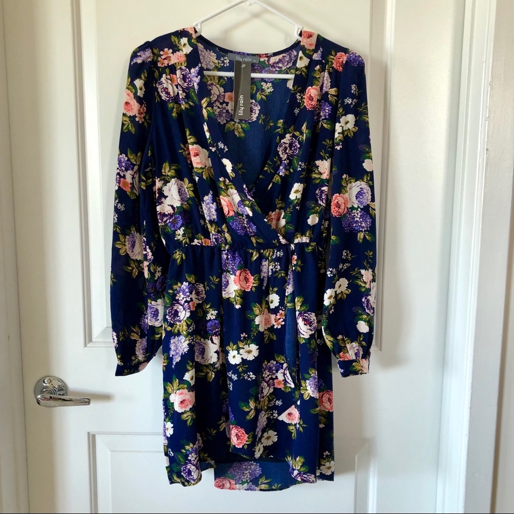 Long sleeve floral sun dress